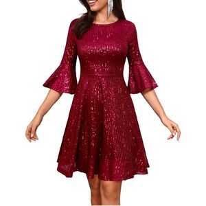 NEW Sequin Sparkly Formal Knee Length Vintage Mob Wife Dress 3X